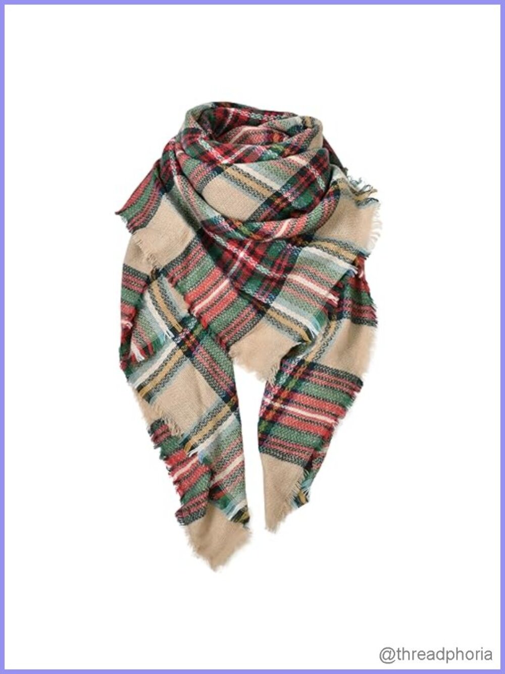 Oversized Plaid Blanket Scarf for Women Soft Chunky Warm Winter Wrap Shawl
